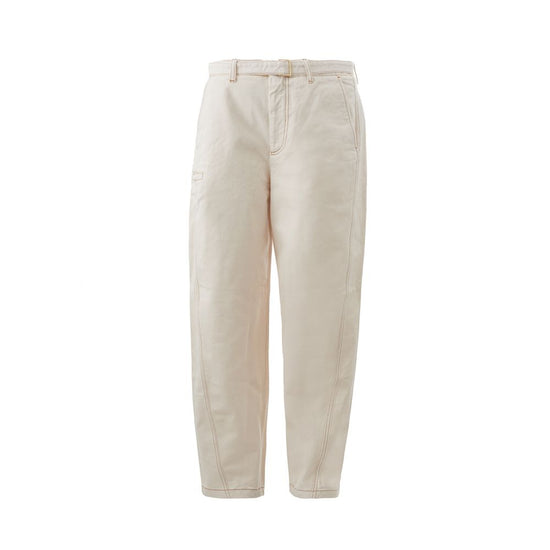 Beige Cotton Chic Trousers