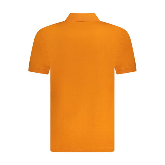 Orange Cotton Men Polo Shirt