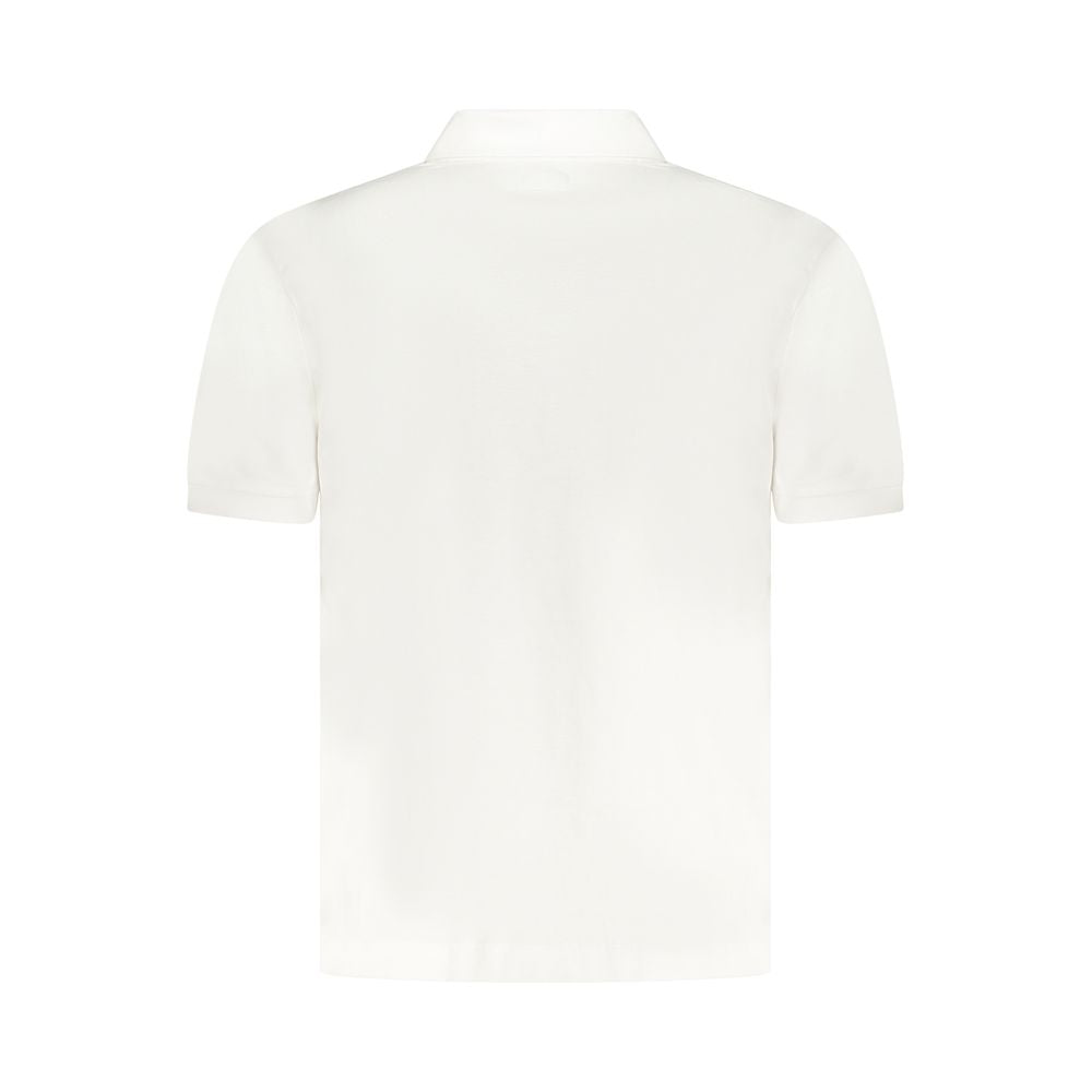 White Cotton Men Polo Shirt