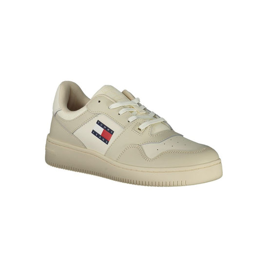 Beige Leather Men Sneaker