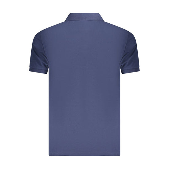 Blue Cotton Men Polo Shirt