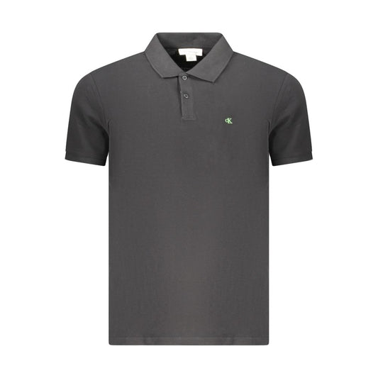 Black Cotton Men Polo Shirt