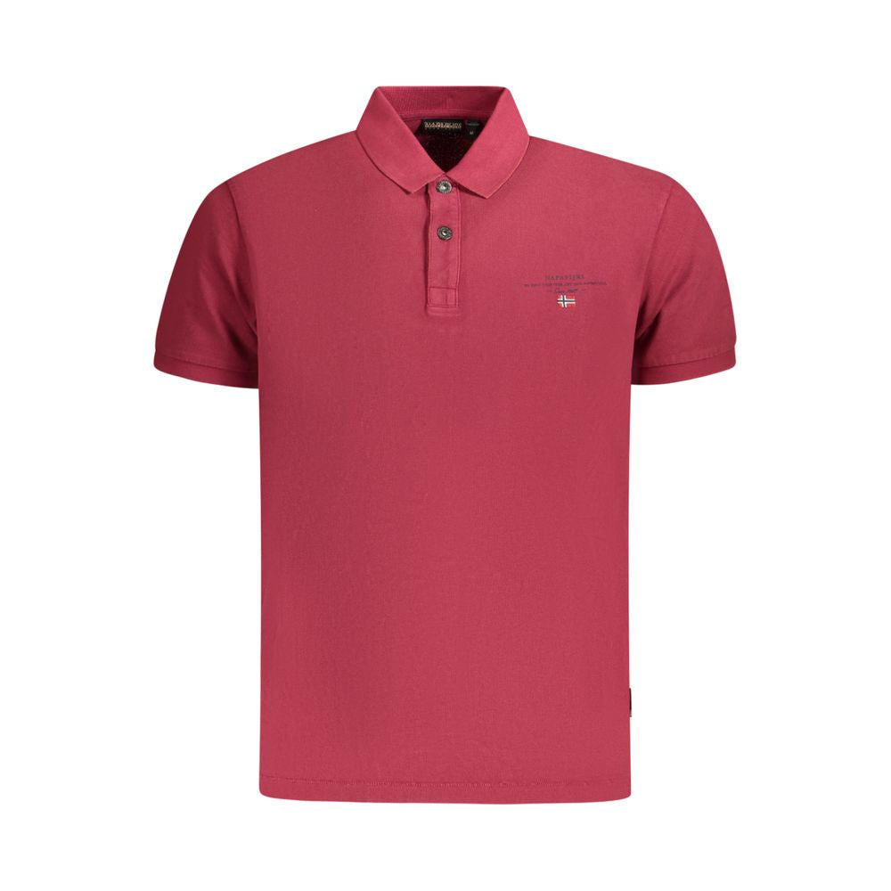 Red Cotton Men Polo Shirt