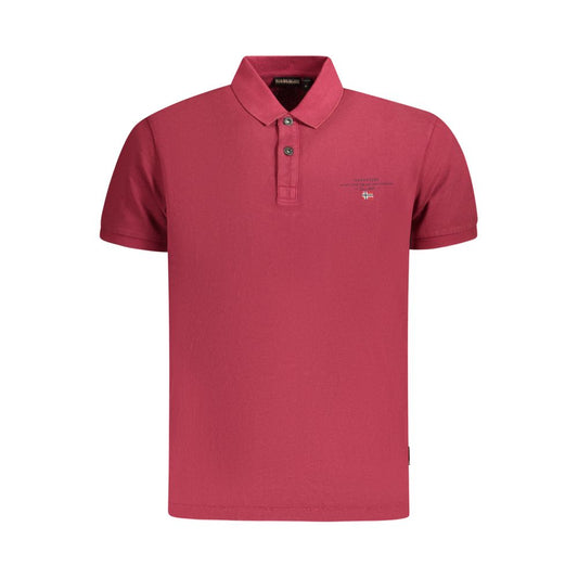 Red Cotton Men Polo Shirt