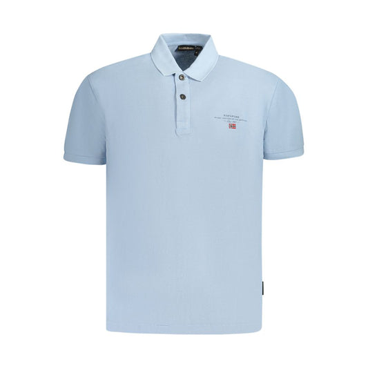 Light Blue Cotton Men Polo Shirt