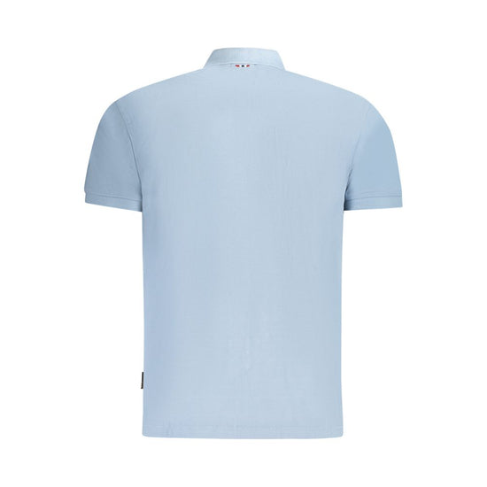 Light Blue Cotton Men Polo Shirt