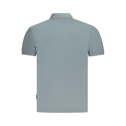 Gray Cotton Men Polo Shirt