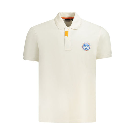 White Cotton Men Polo Shirt