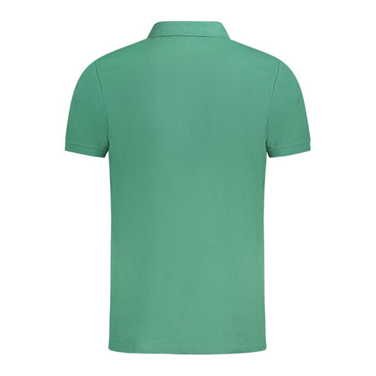 Green Cotton Men Polo Shirt