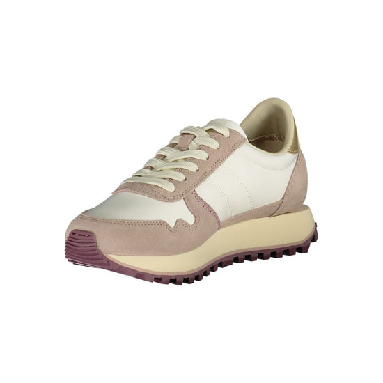 White Polyester Women Sneaker