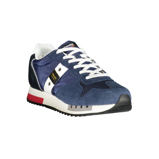 Blue Polyester Men Sneaker