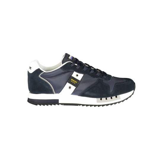 Blue Polyester Men Sneaker