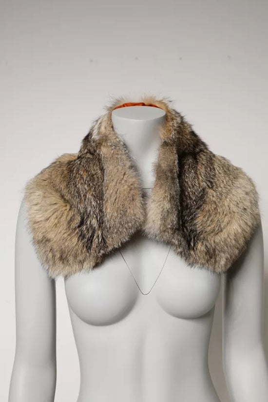 Brown Fur Shoulder Collar Neck Wrap Scarf