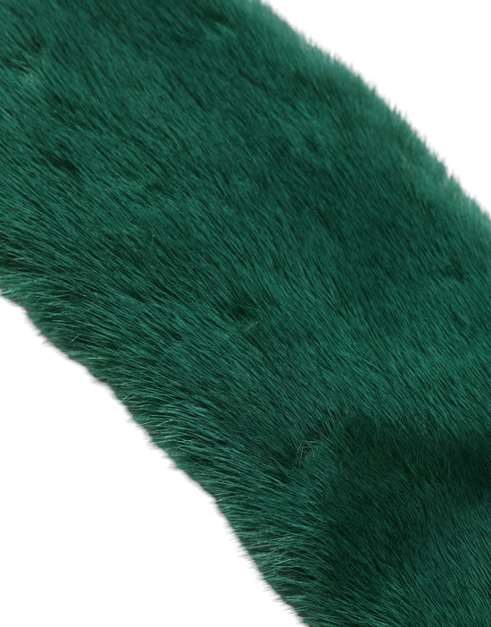 Green Mink Fur Collar Women Neck Wrap Scarf