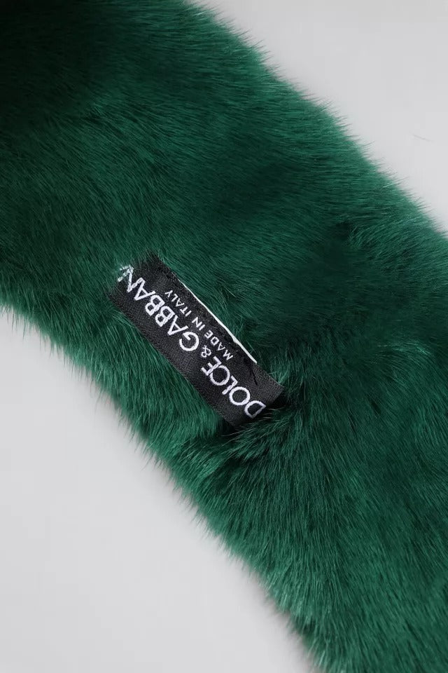 Green Mink Fur Collar Women Neck Wrap Scarf