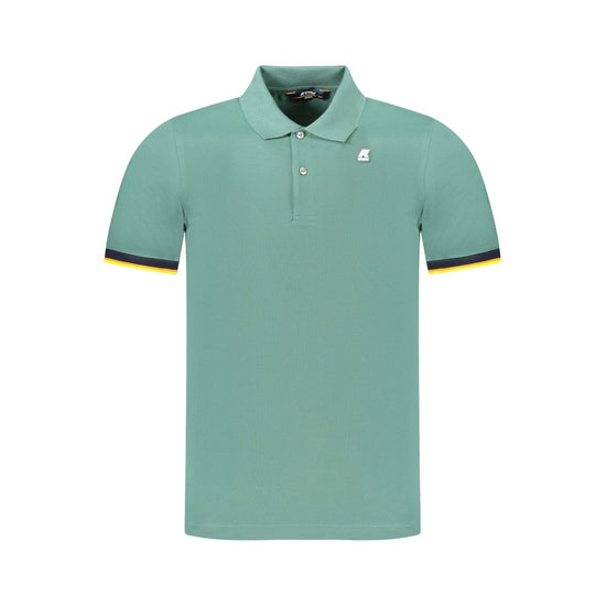 Green Cotton Men Polo Shirt