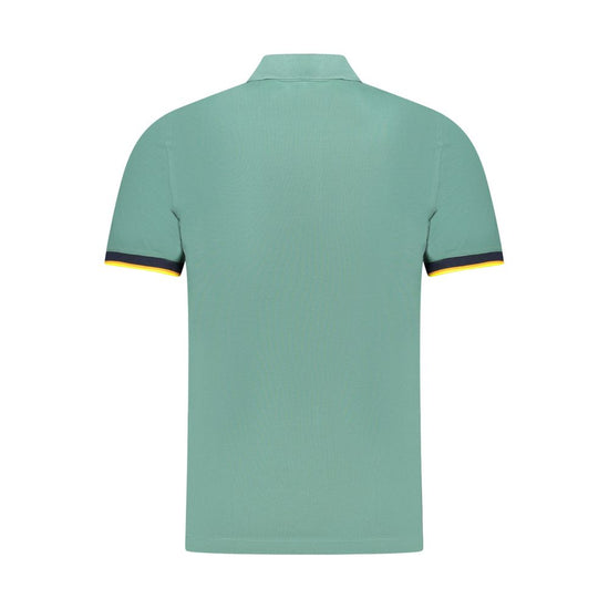 Green Cotton Men Polo Shirt