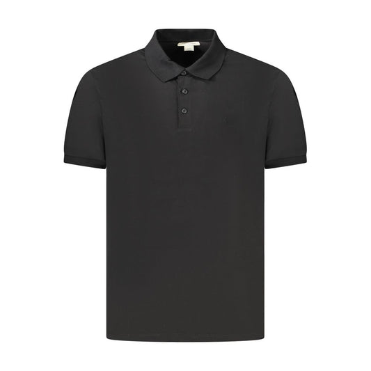 Black Cotton Men Polo Shirt