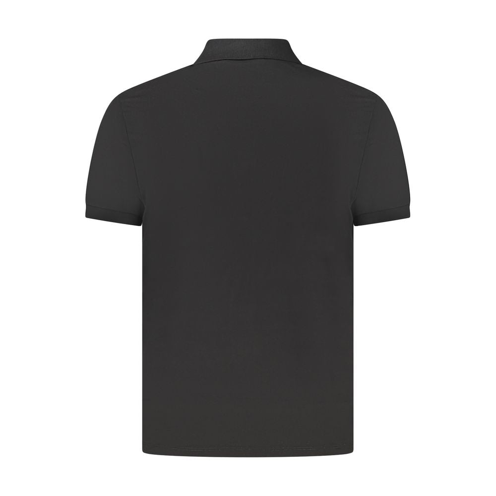 Black Cotton Men Polo Shirt