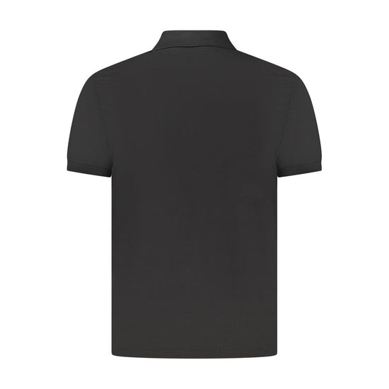 Black Cotton Men Polo Shirt