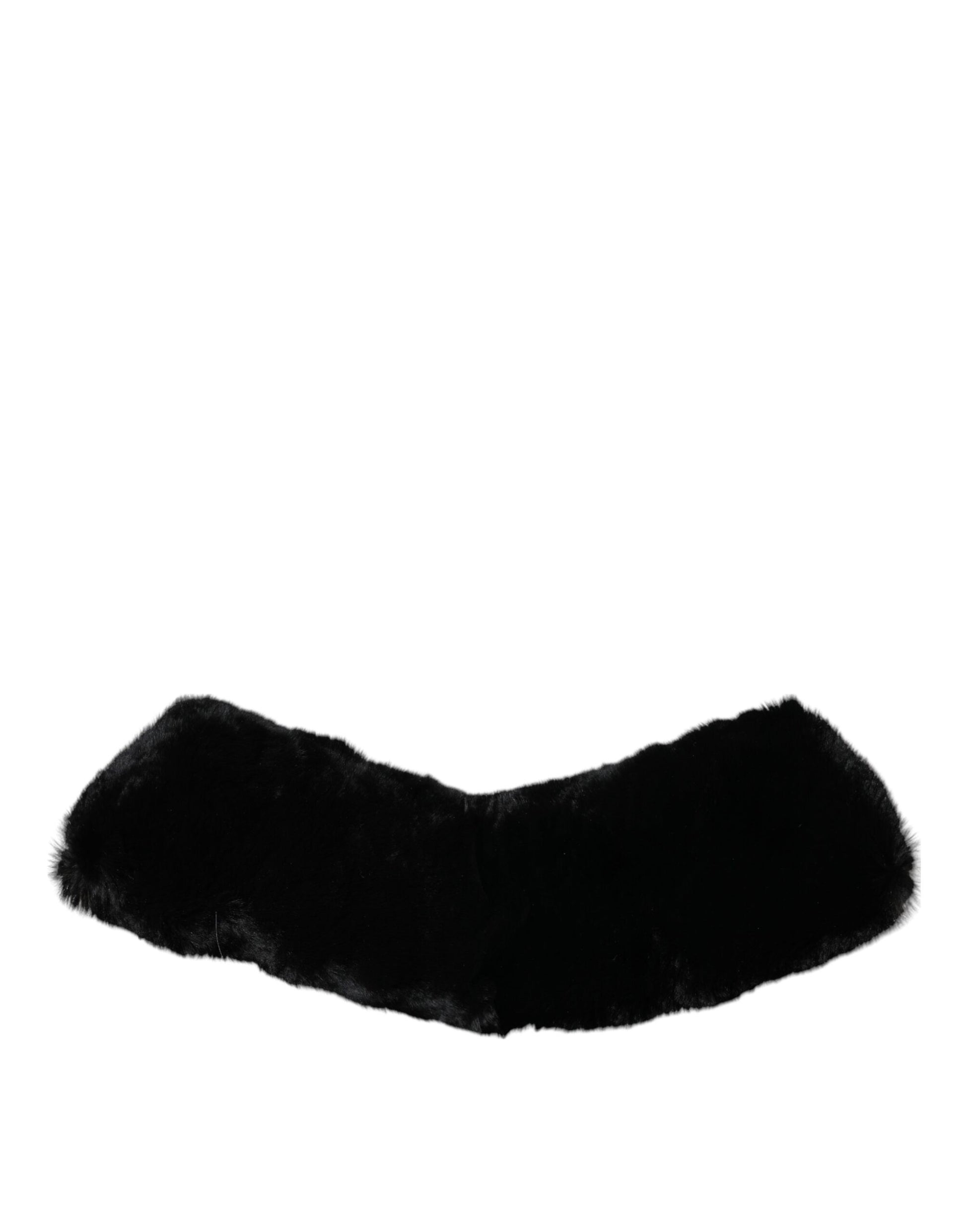 Black Lamb Fur Collar Women Neck Wrap Scarf