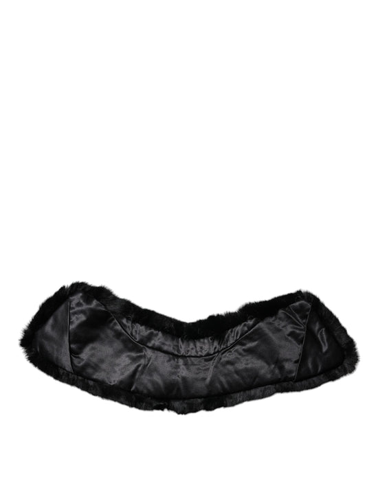 Black Lamb Fur Collar Women Neck Wrap Scarf