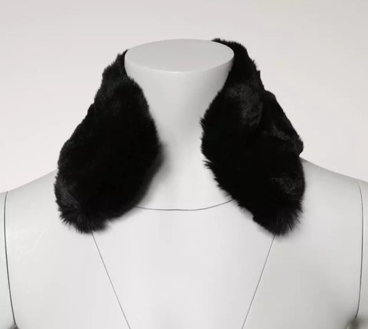 Black Lamb Fur Collar Women Neck Wrap Scarf