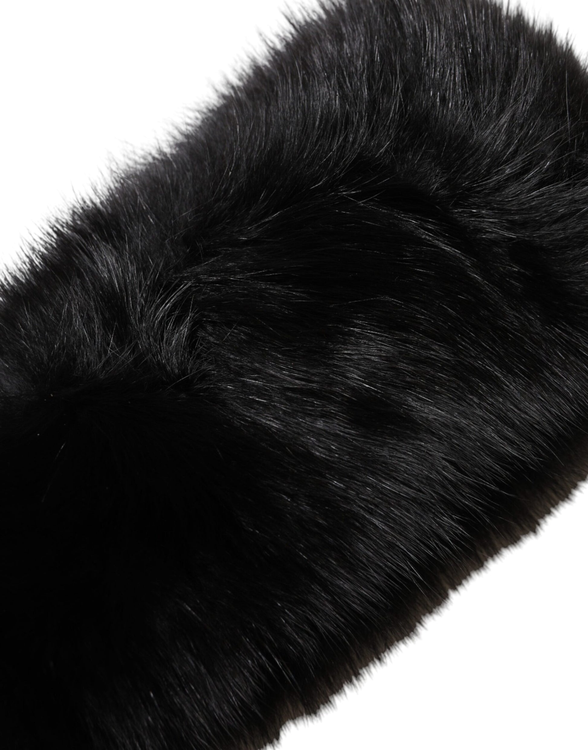 Black Fur Shoulder Collar Wrap Shawl Scarf