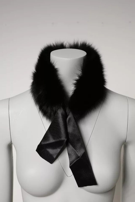 Black Fur Shoulder Collar Wrap Shawl Scarf