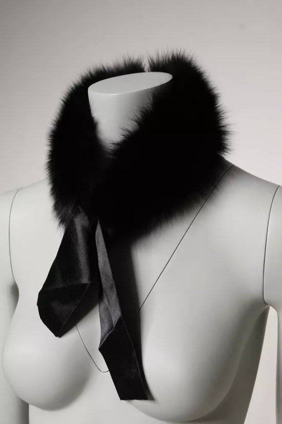 Black Fur Shoulder Collar Wrap Shawl Scarf