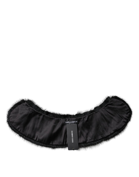 Black Fur Shawl Neck Wrap Cover Collar Scarf