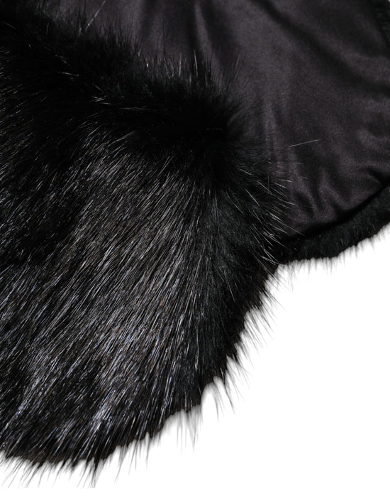 Black Fur Shawl Neck Wrap Cover Collar Scarf