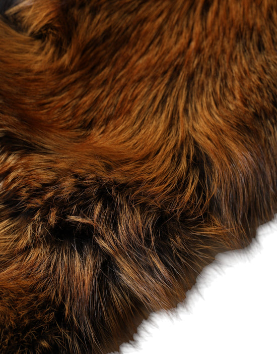 Brown Red Fox Fur Neck Warmer Winter Scarf