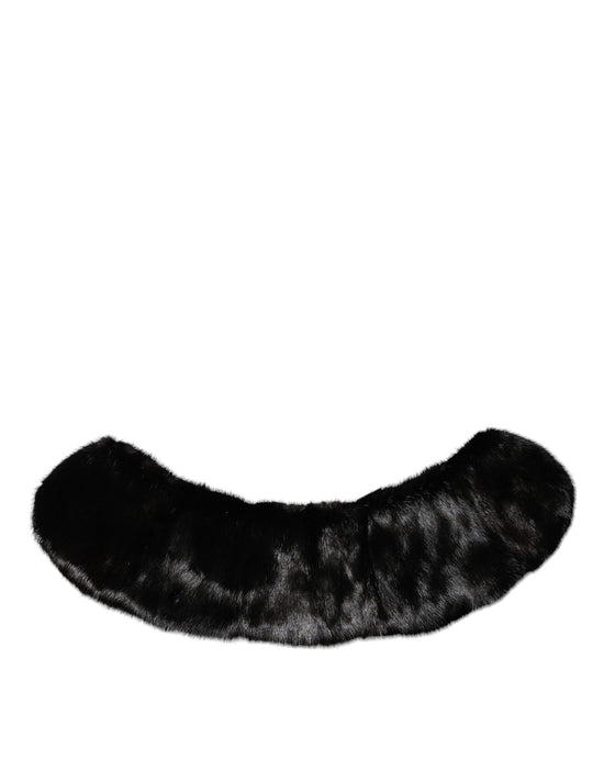 Black Fur Shawl Neck Wrap Cover Collar Scarf