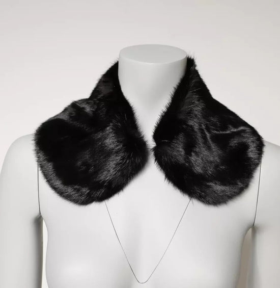 Black Fur Shawl Neck Wrap Cover Collar Scarf