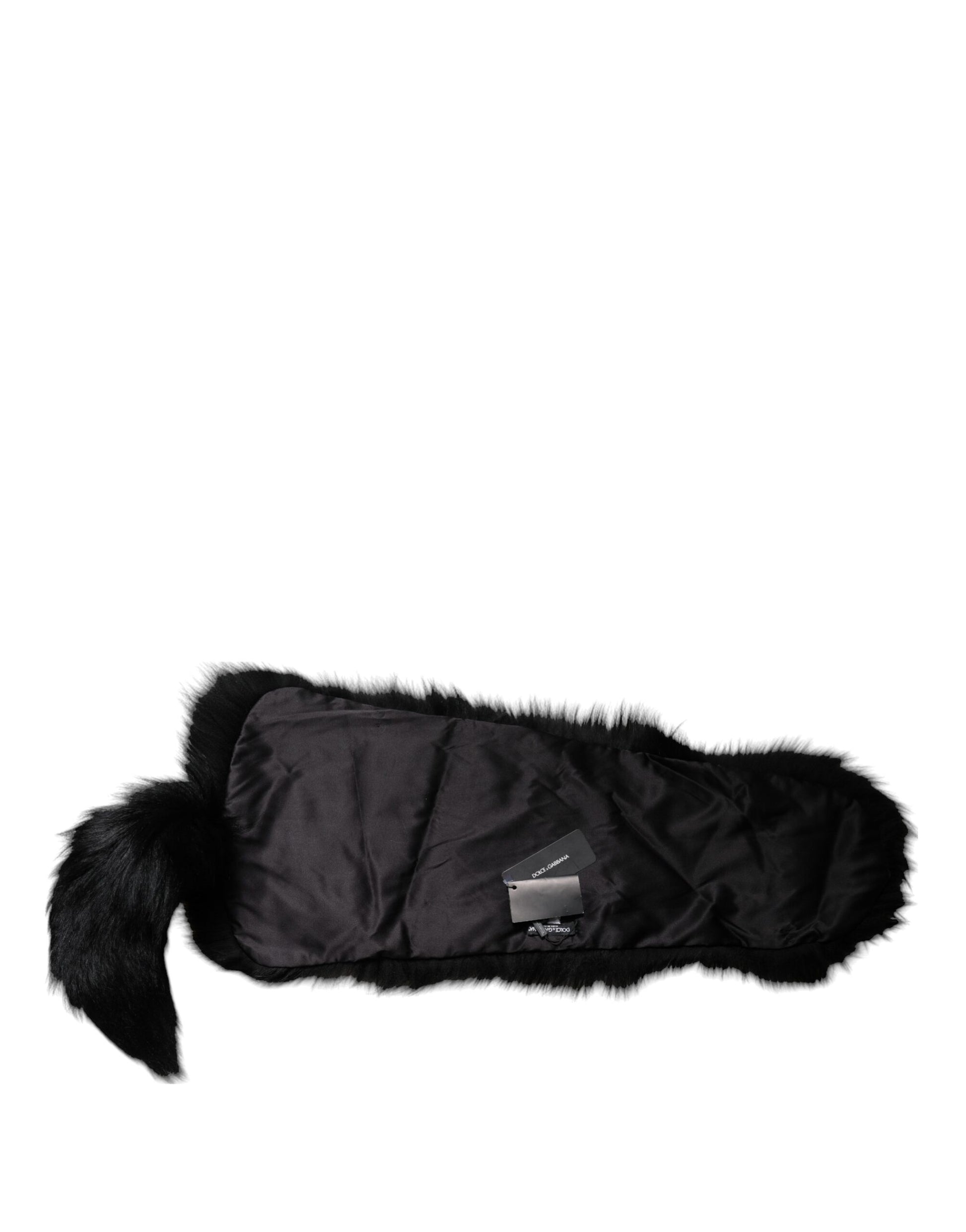 Black Fox Fur Neck Wrap Warmer Winter Scarf