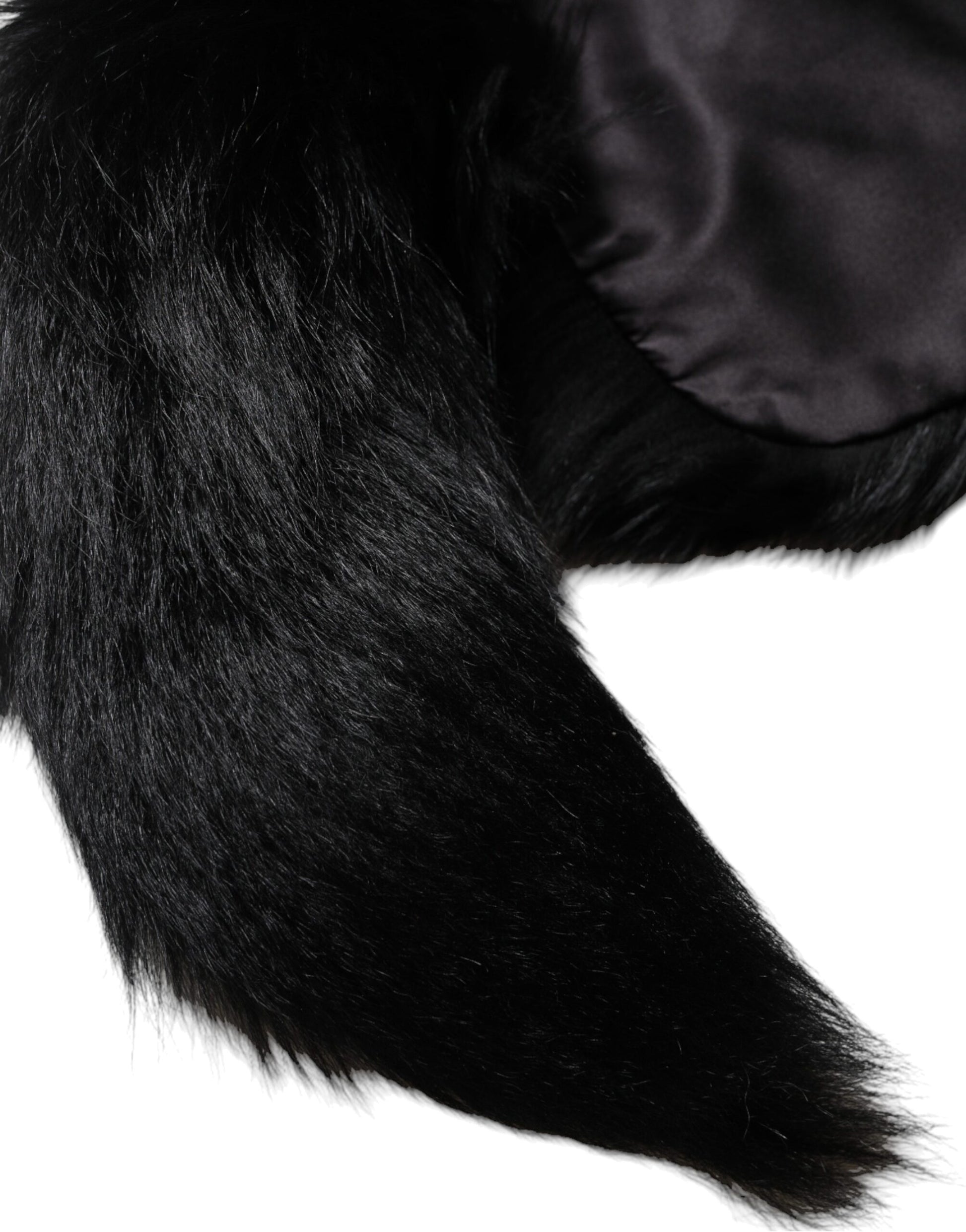 Black Fox Fur Neck Wrap Warmer Winter Scarf