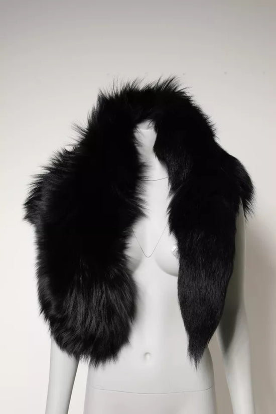 Black Fox Fur Neck Wrap Warmer Winter Scarf