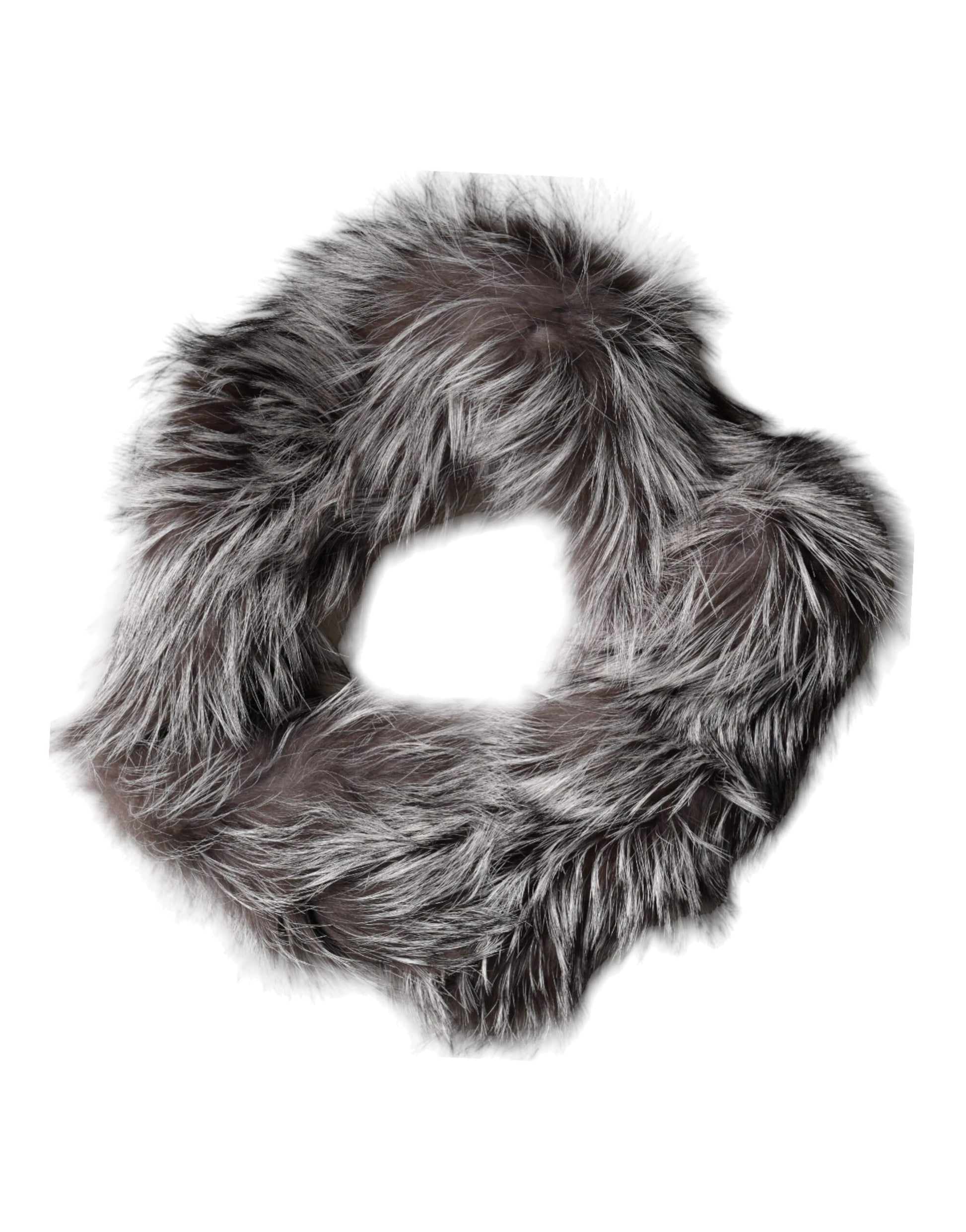 Gray Fox Fur Neck Wrap Warmer Winter Scarf