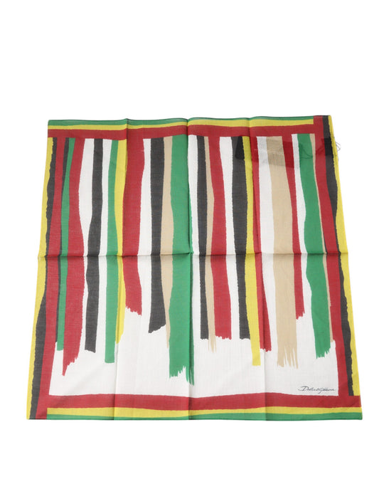 Multicolor Stripes Cotton Square Handkerchief Scarf