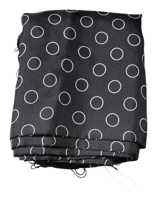 Black Circles Silk Fringes Shawl Wrap Scarf