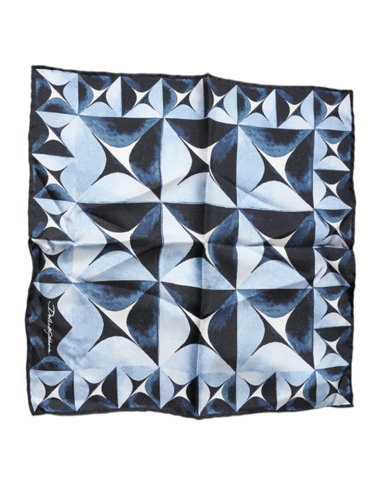 Blue Fantasy 100% Silk Handkerchief Scarf