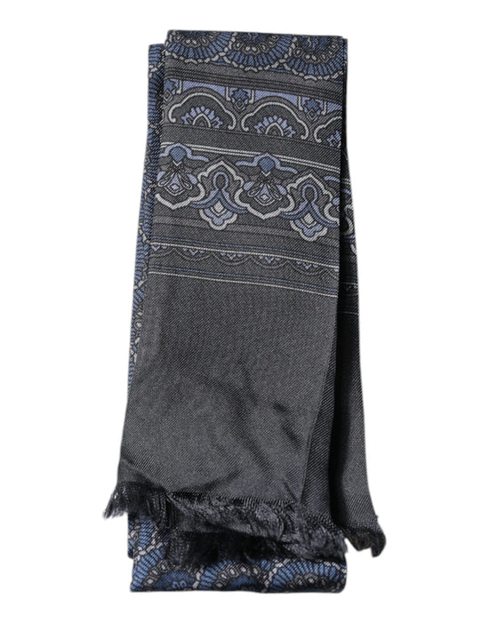 Dark Blue Fantasy Silk Neck Wrap Shawl Scarf