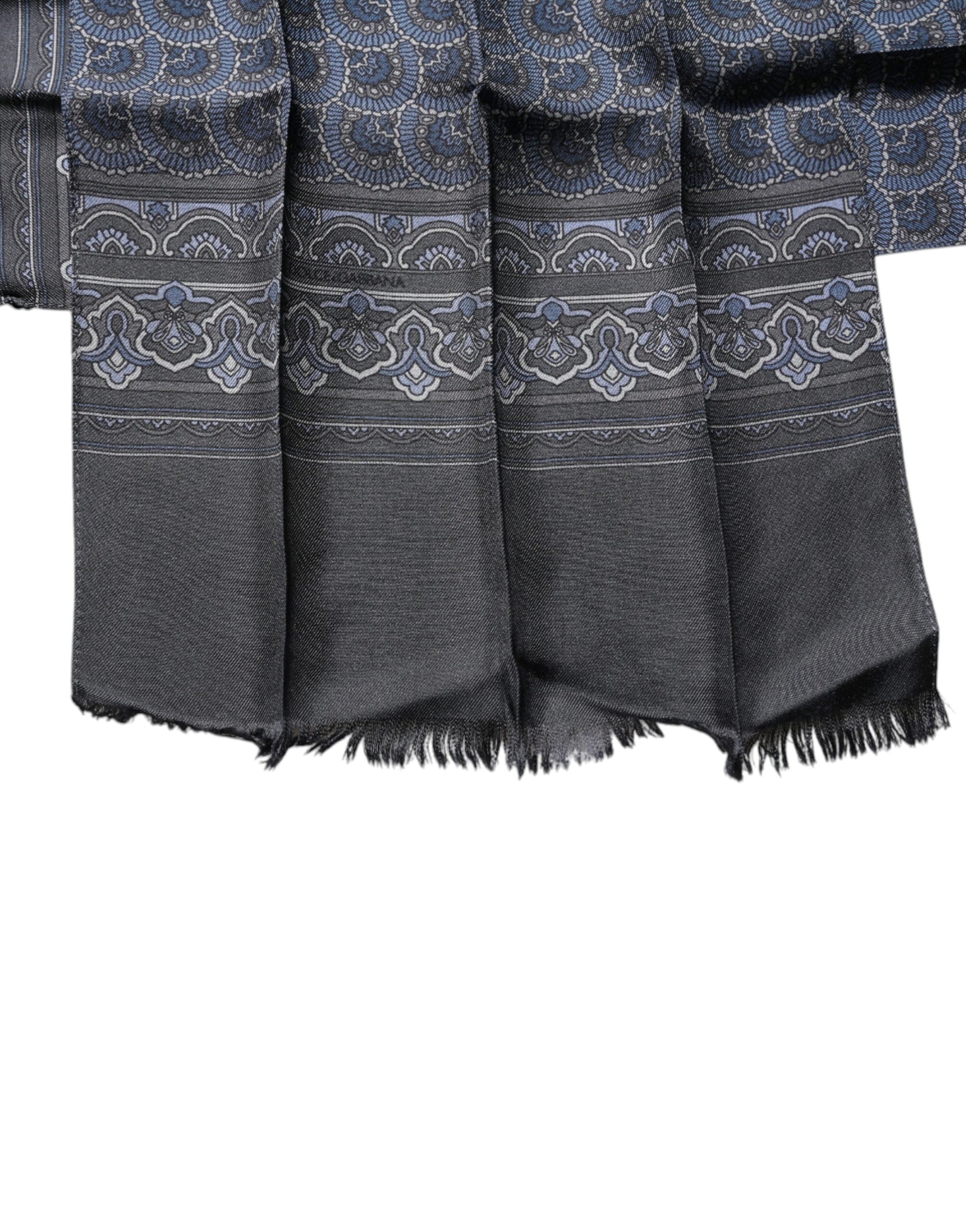 Dark Blue Fantasy Silk Neck Wrap Shawl Scarf