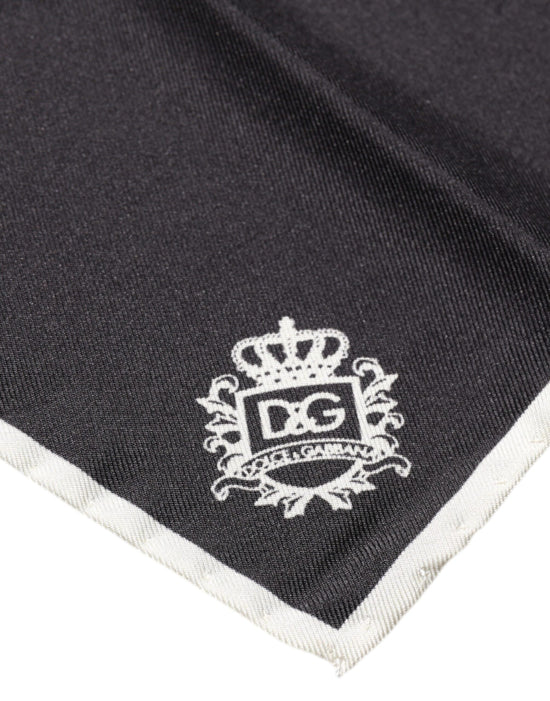 Black Crown Logo Square Handkerchief Scarf