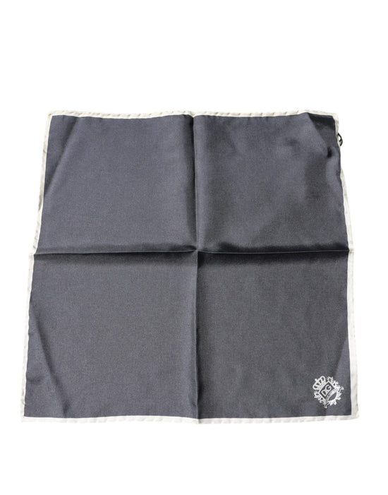 Gray Crown Logo Square Handkerchief Scarf