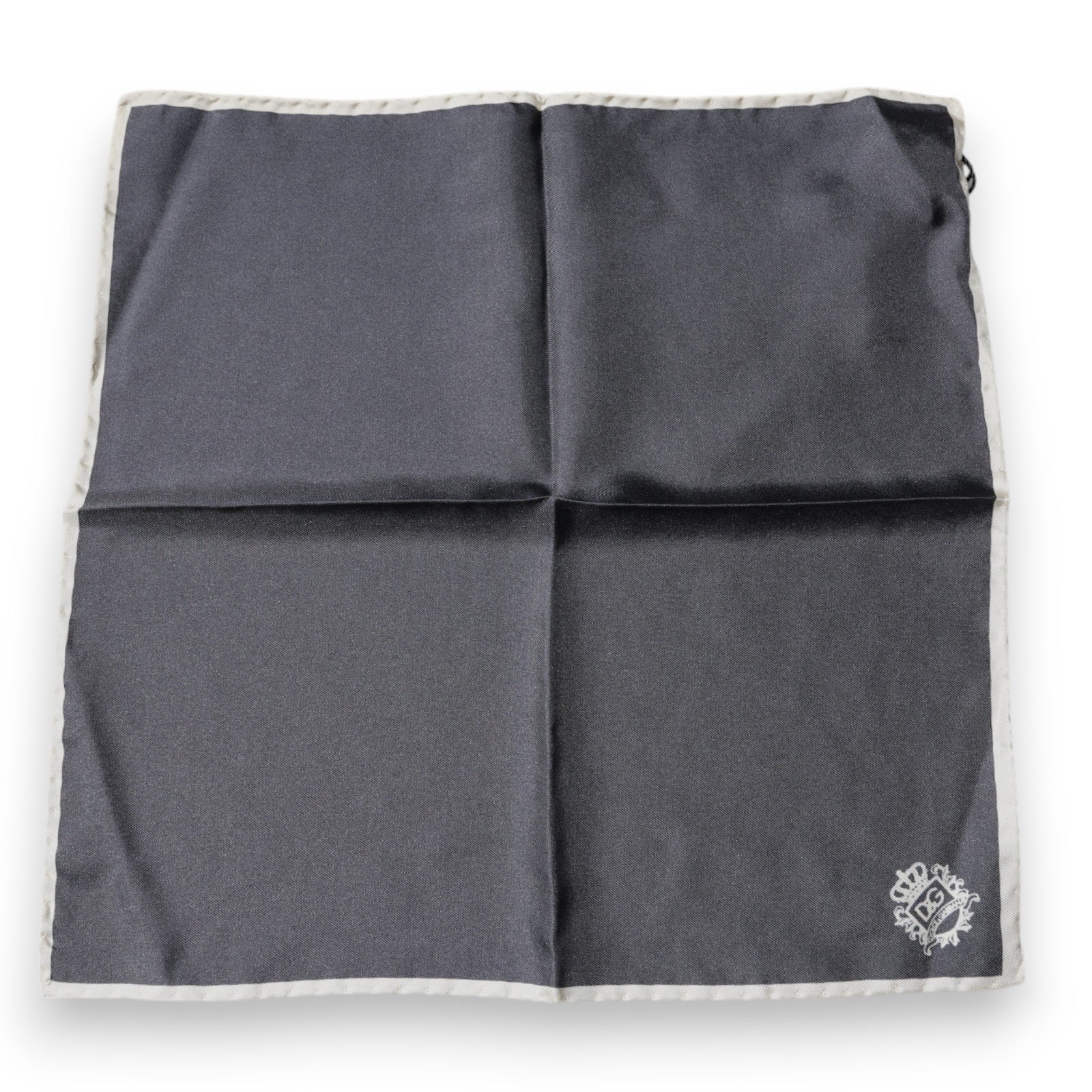 Gray Crown Logo Square Handkerchief Scarf