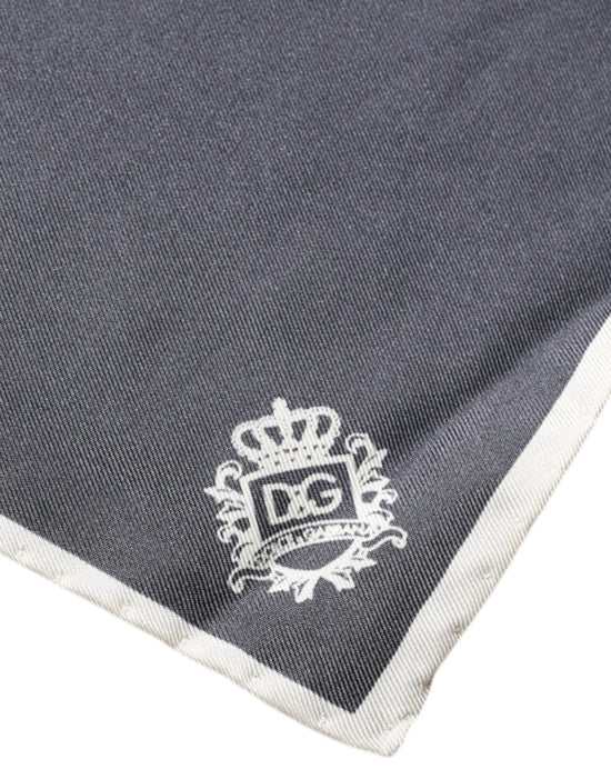 Gray Crown Logo Square Handkerchief Scarf