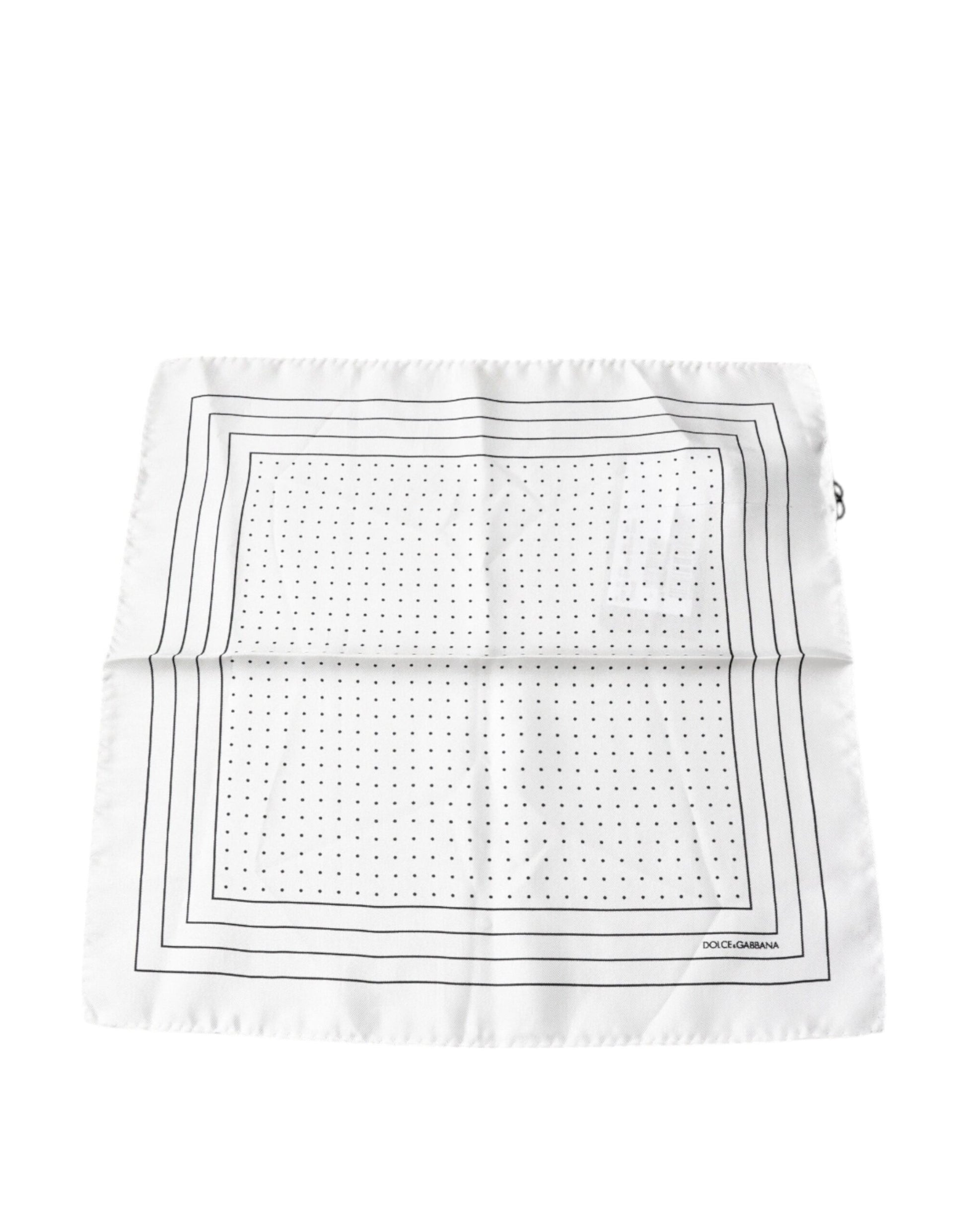 White Polka Dots Square Handkerchief Scarf