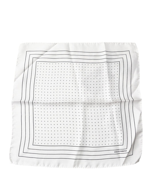 White Polka Dots Square Handkerchief Scarf